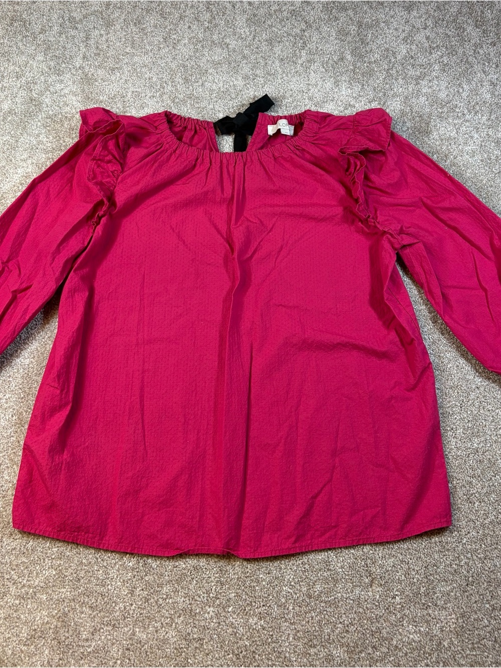 Women’s Ruffled Shoulder Blouse - Hot Pink